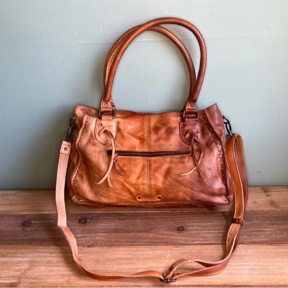 Bed Stu Handbags - Bed Stu Rockababy Leather Bag Cafe Latte